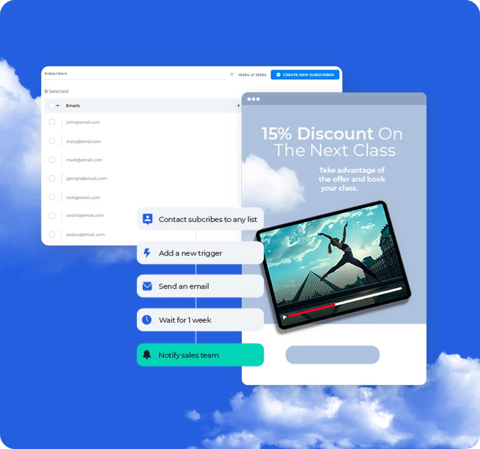 MailingBoss subscriber list and automation workflow