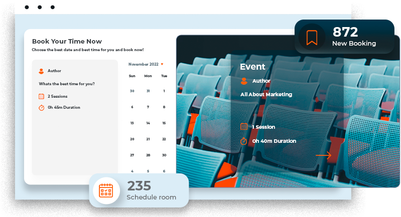 Booking Builder event and scheduling example